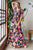 Floral Surplice Tie Waist Maxi Dress