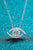 Moissanite Evil Eye Pendant Necklace 925 Sterling + Moissanite