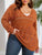 Plus Size Openwork Plunge Long Sleeve Sweater