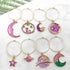 8-Piece Alloy Wine Glass Charm Earrings